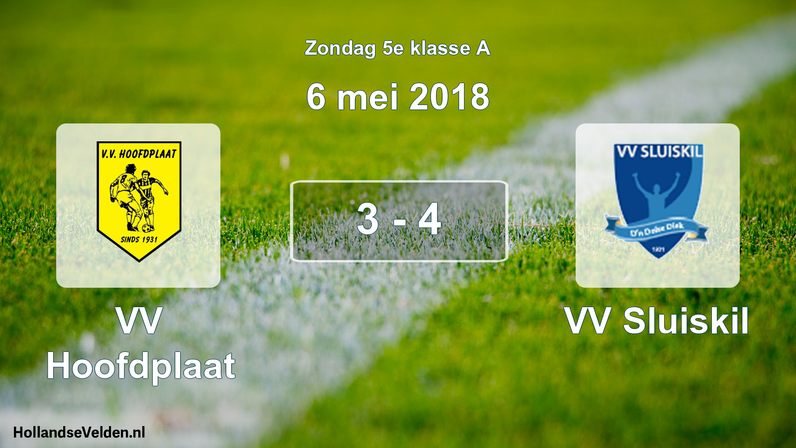 Total number of matches played: VV Hoofdplaat - VV Sluiskil 3 - 4 (6 May 2018)