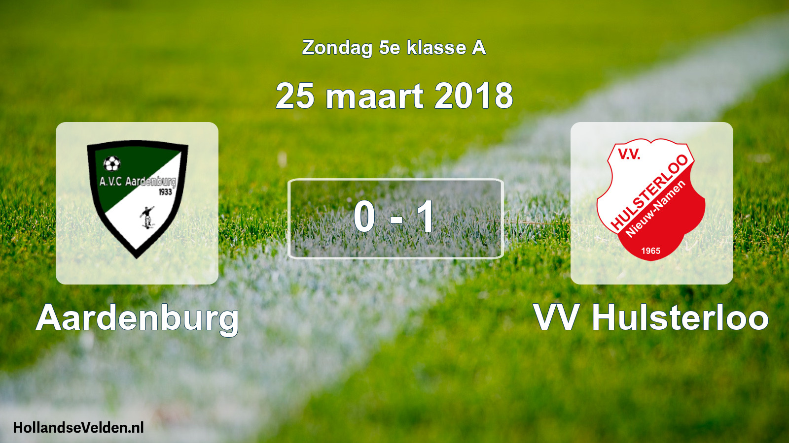 Total number of matches played: Aardenburg - VV Hulsterloo 0 - 1 (25 March 2018)