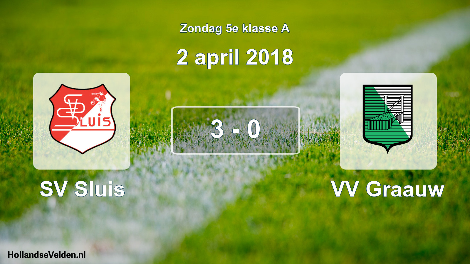 Total number of matches played: SV Sluis - VV Graauw 3 - 0 (2 April 2018)