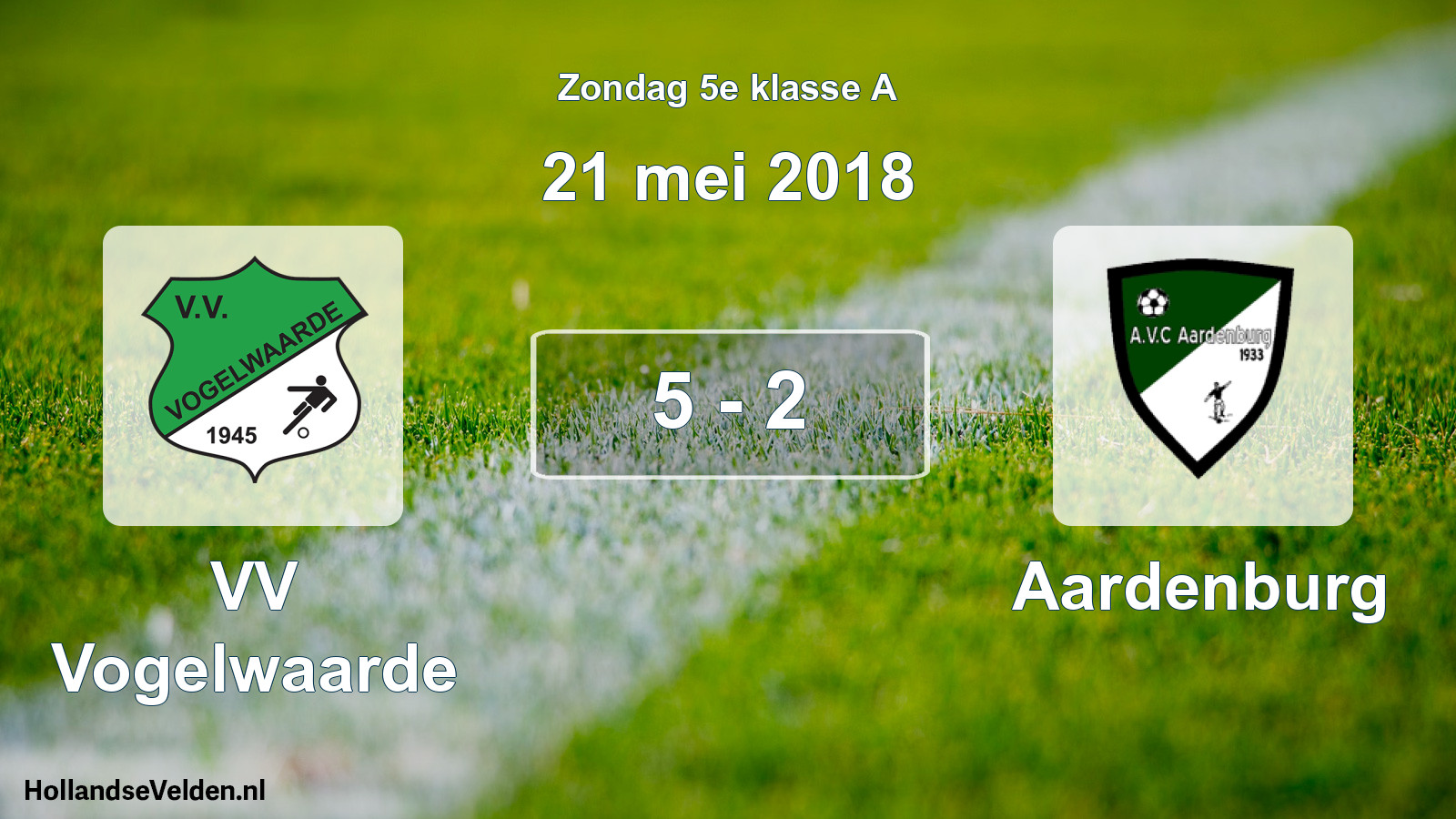 Total number of matches played: VV Vogelwaarde - Aardenburg 5 - 2 (21 May 2018)