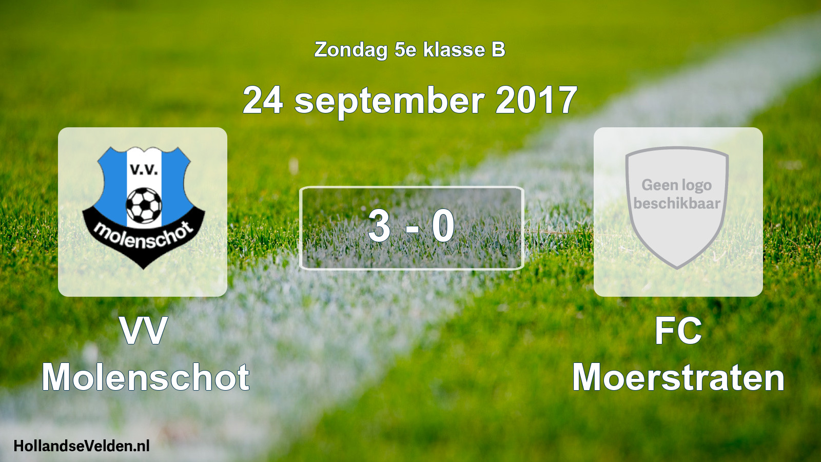 Total number of matches played: VV Molenschot - FC Moerstraten 3 - 0 (24 September 2017)
