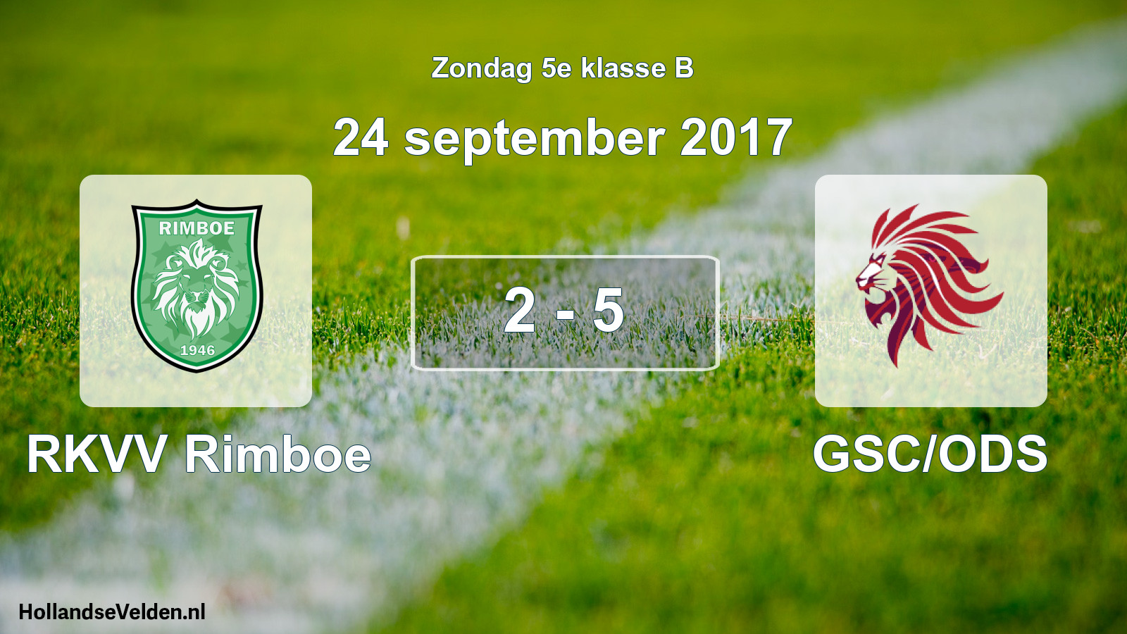 Total number of matches played: RKVV Rimboe - GSC/ODS 2 - 5 (24 September 2017)
