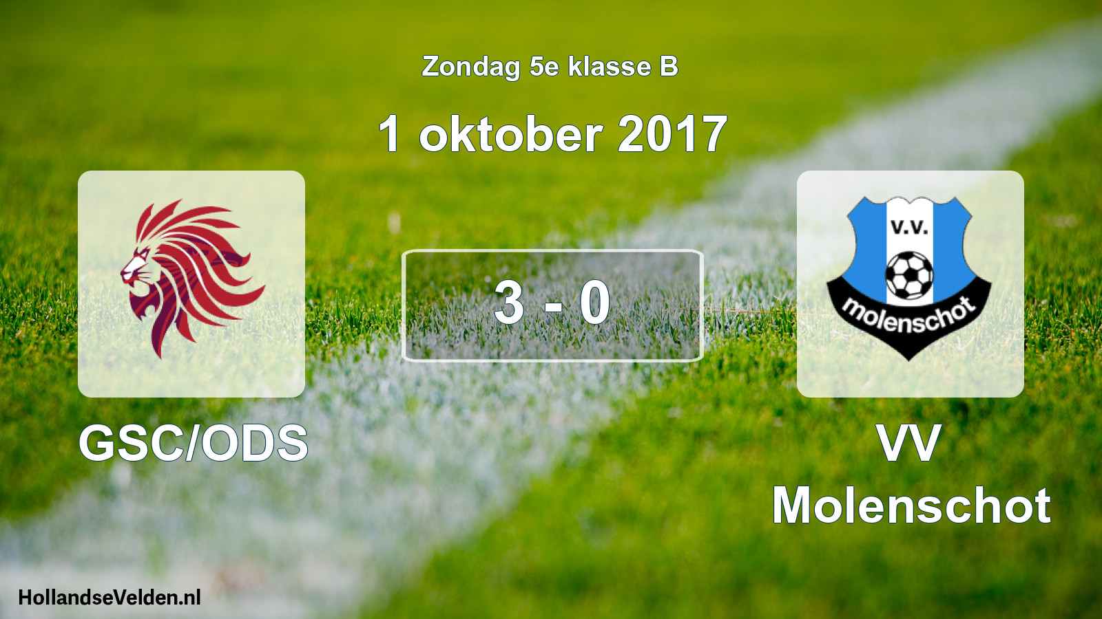 Total number of matches played: GSC/ODS - VV Molenschot 3 - 0 (1 October 2017)
