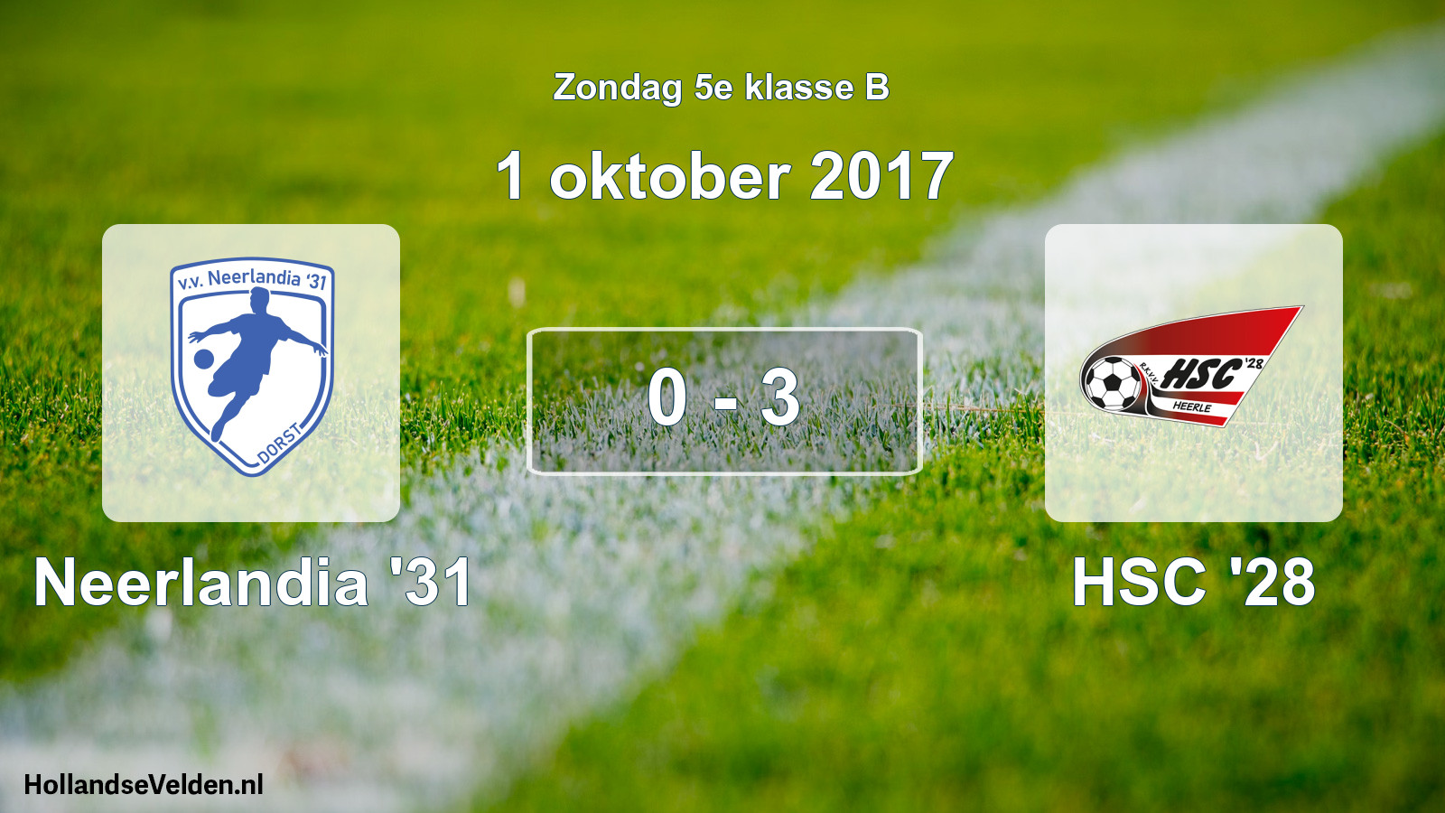 Total number of matches played: Neerlandia '31 - HSC '28 0 - 3 (1 October 2017)