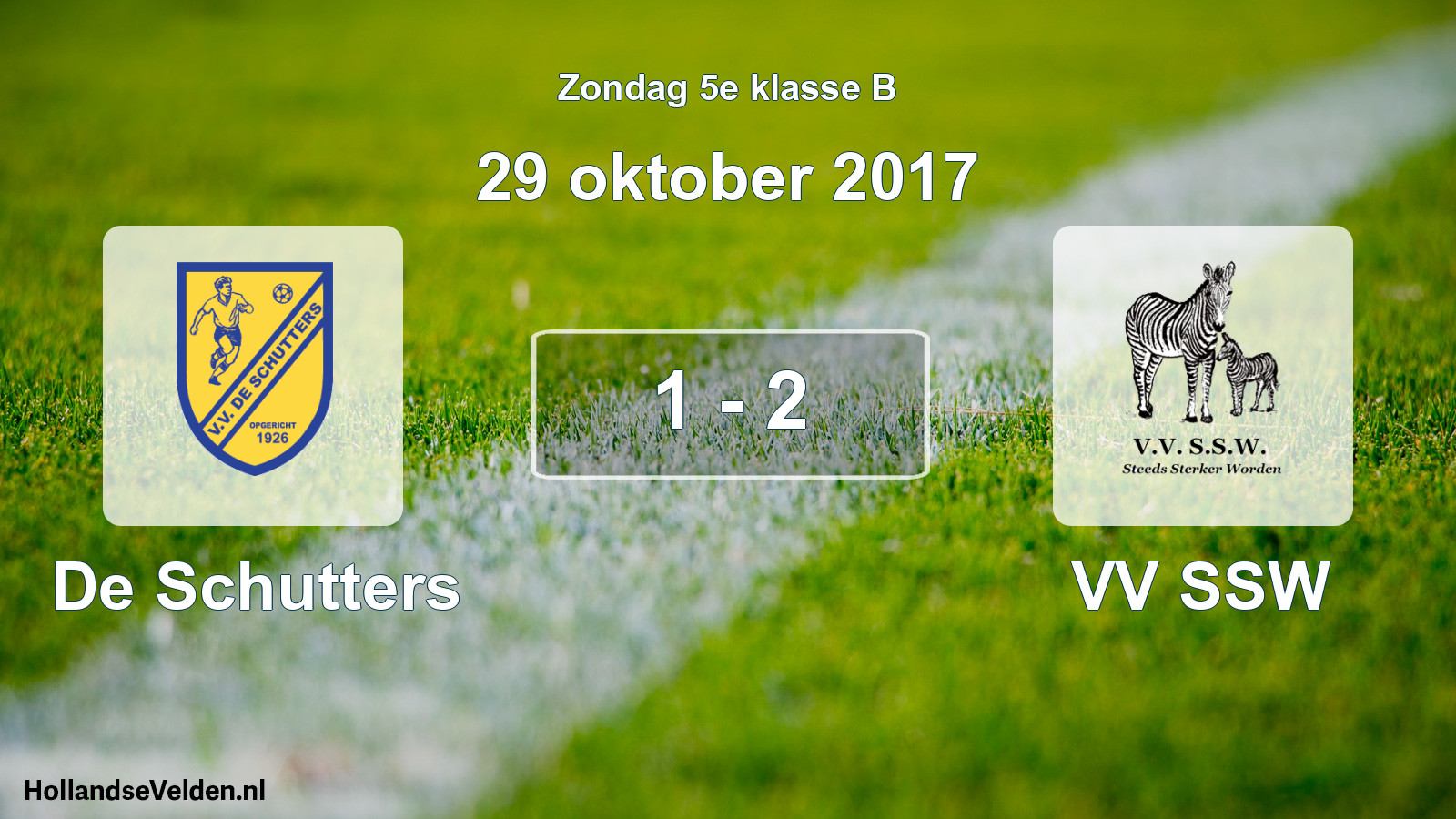 Total number of matches played: De Schutters - VV SSW 1 - 2 (29 October 2017)