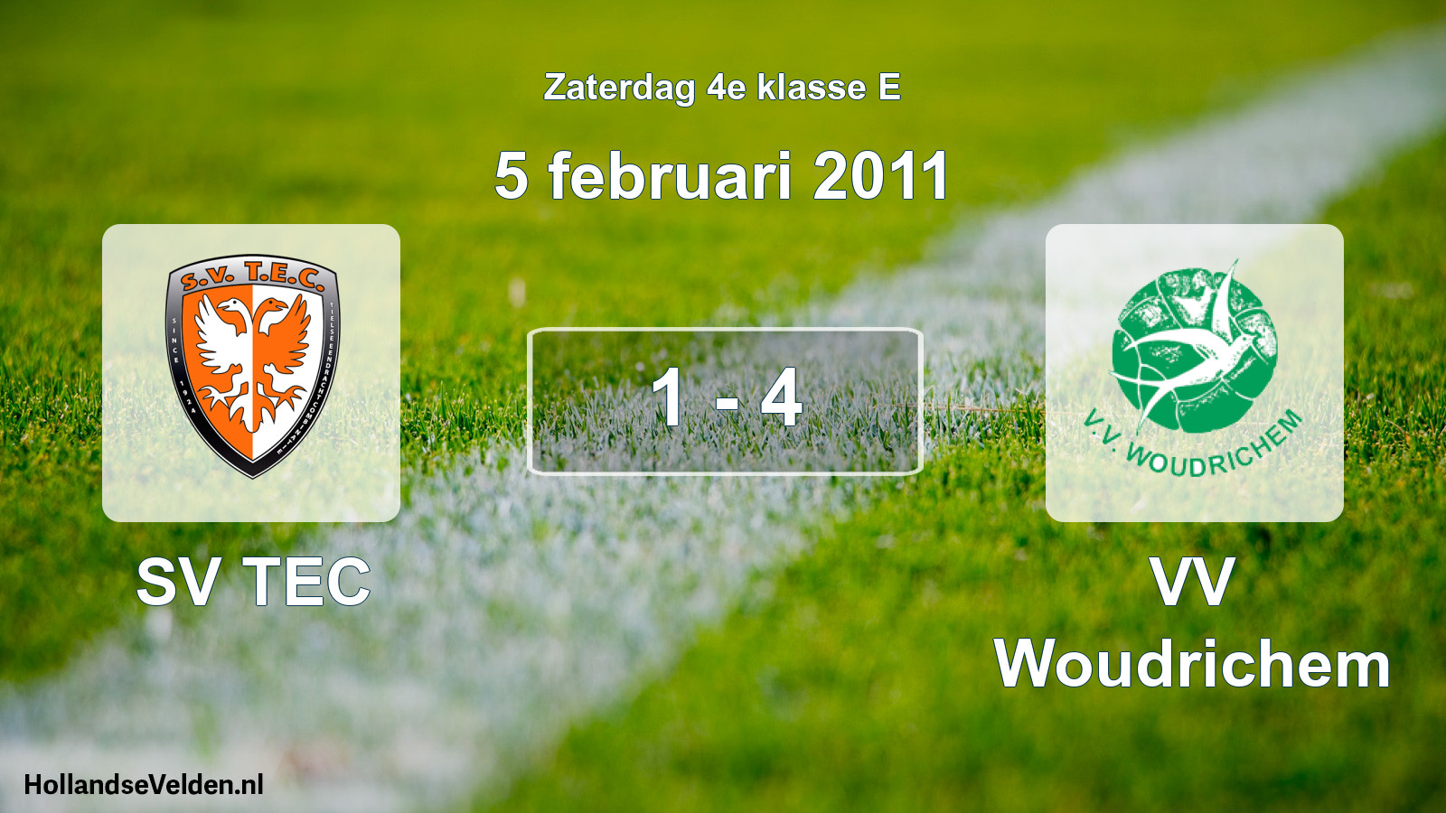 Total number of matches played: SV TEC - VV Woudrichem 1 - 4 (5 February 2011)