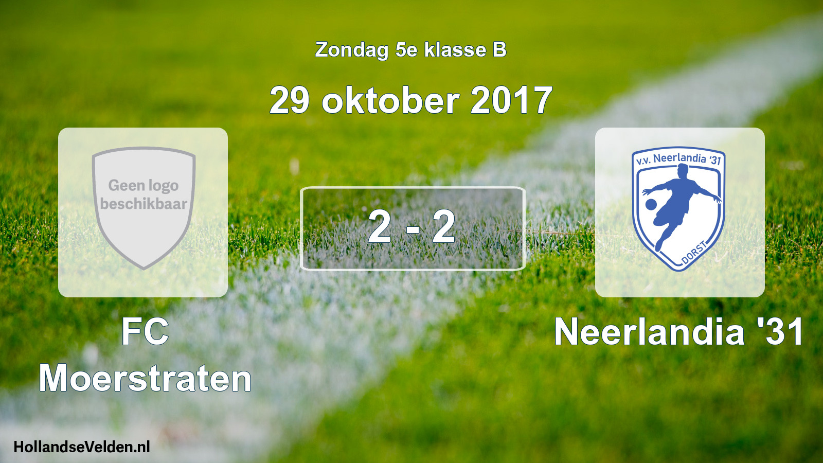 Total number of matches played: FC Moerstraten - Neerlandia '31 2 - 2 (29 October 2017)