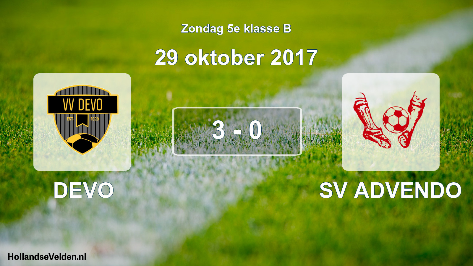 Total number of matches played: DEVO - SV ADVENDO 3 - 0 (29 October 2017)