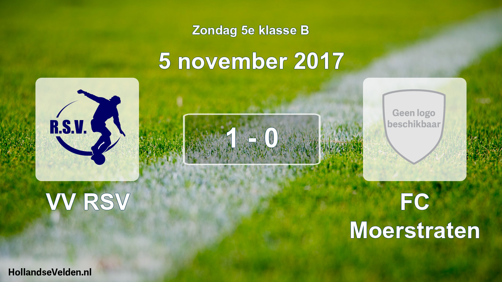 Total number of matches played: VV RSV - FC Moerstraten 1 - 0 (5 November 2017)