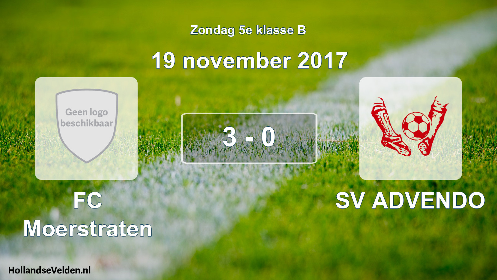 Total number of matches played: FC Moerstraten - SV ADVENDO 3 - 0 (19 November 2017)