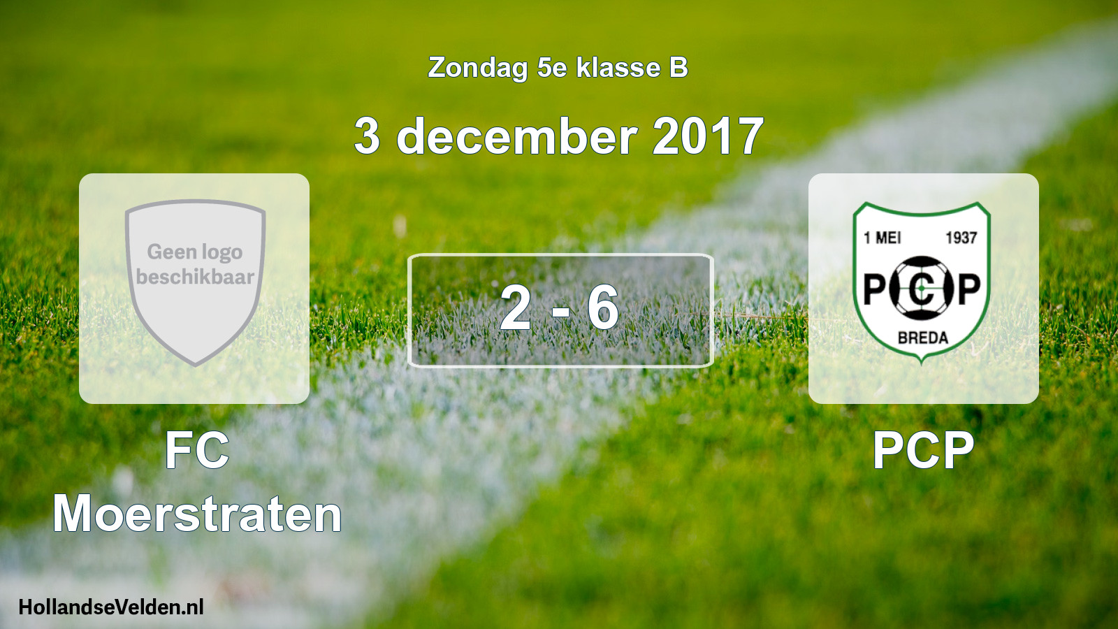 Total number of matches played: FC Moerstraten - PCP 2 - 6 (3 December 2017)