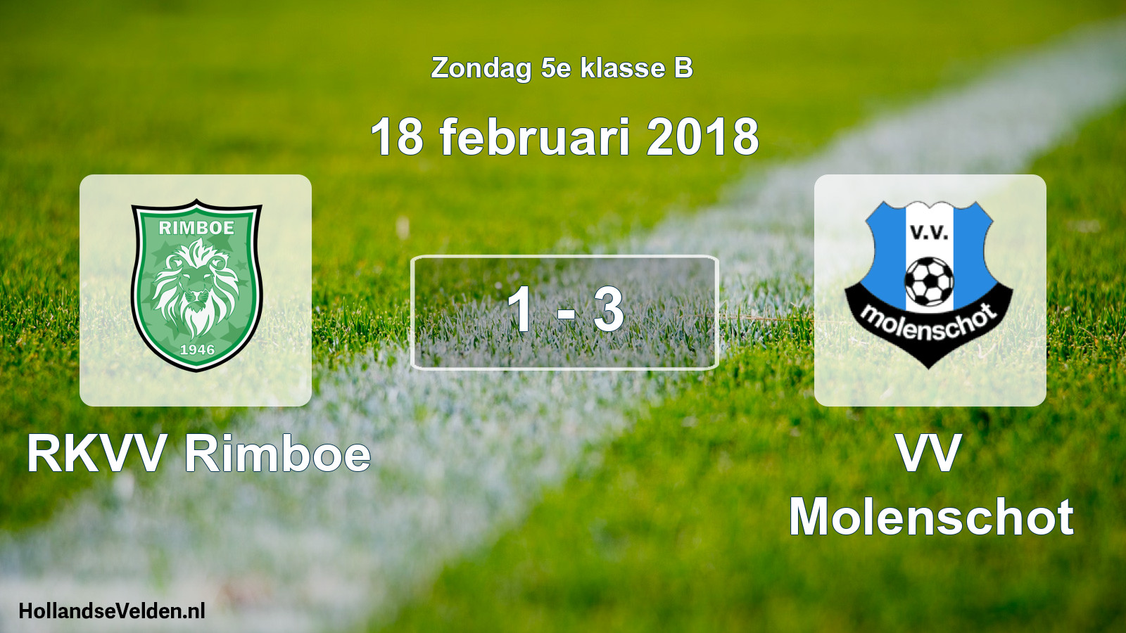 Total number of matches played: RKVV Rimboe - VV Molenschot 1 - 3 (18 February 2018)