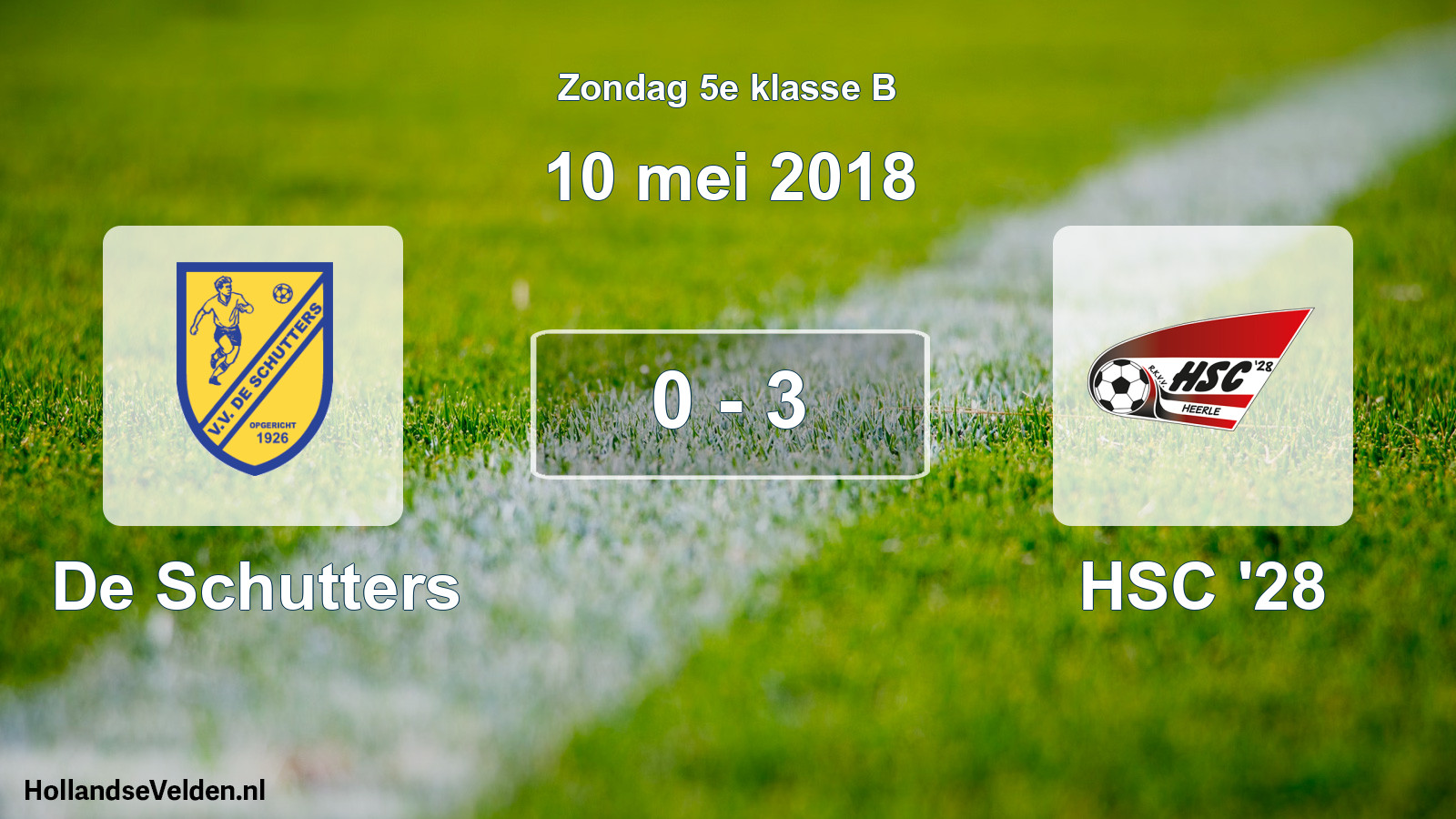 Total number of matches played: De Schutters - HSC '28 0 - 3 (10 May 2018)