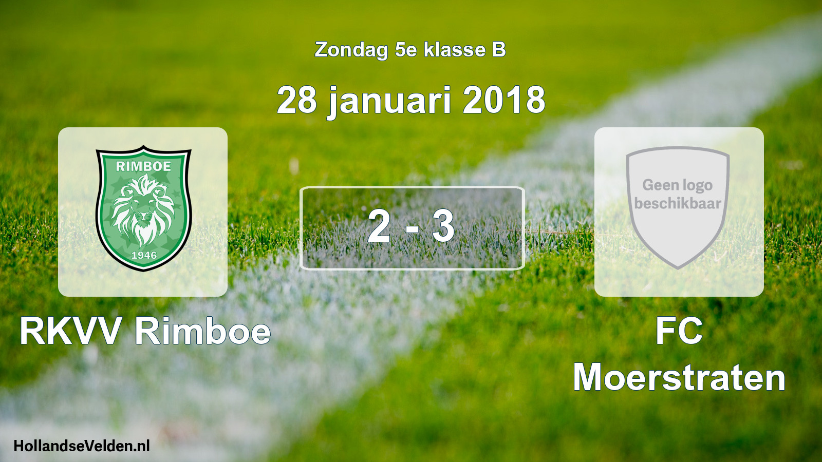 Total number of matches played: RKVV Rimboe - FC Moerstraten 2 - 3 (28 January 2018)