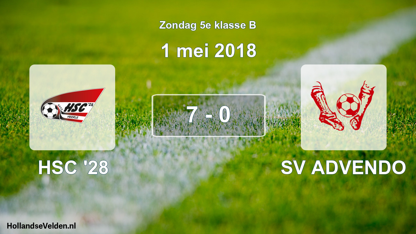 Total number of matches played: HSC '28 - SV ADVENDO 7 - 0 (1 May 2018)