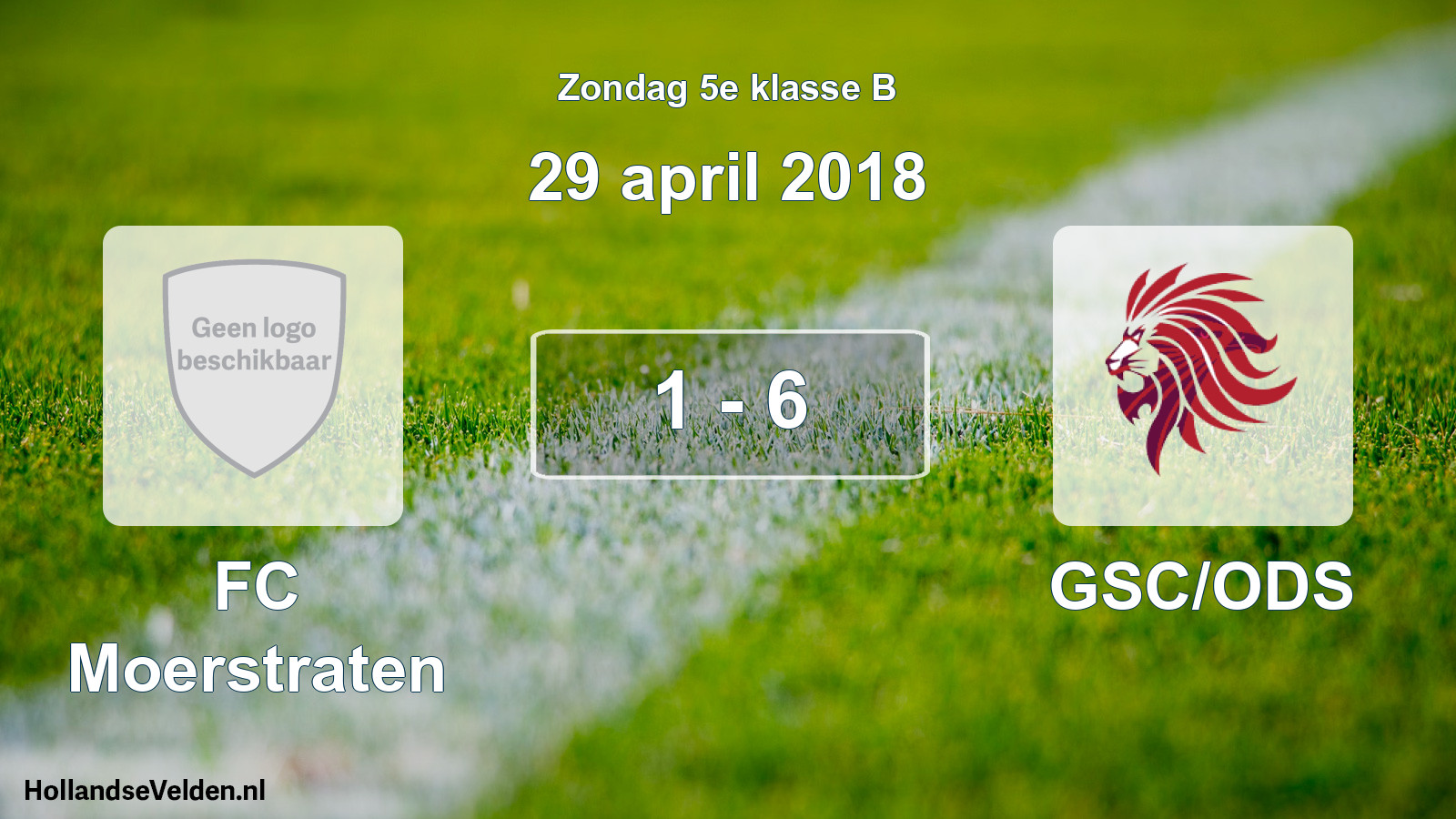 Total number of matches played: FC Moerstraten - GSC/ODS 1 - 6 (29 April 2018)