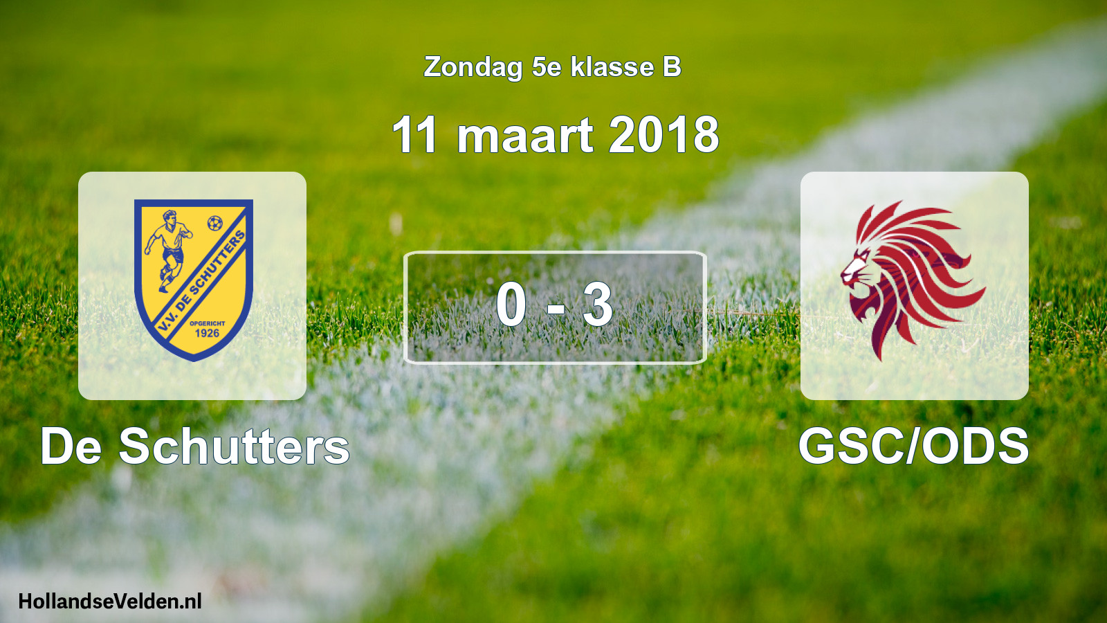 Total number of matches played: De Schutters - GSC/ODS 0 - 3 (11 March 2018)