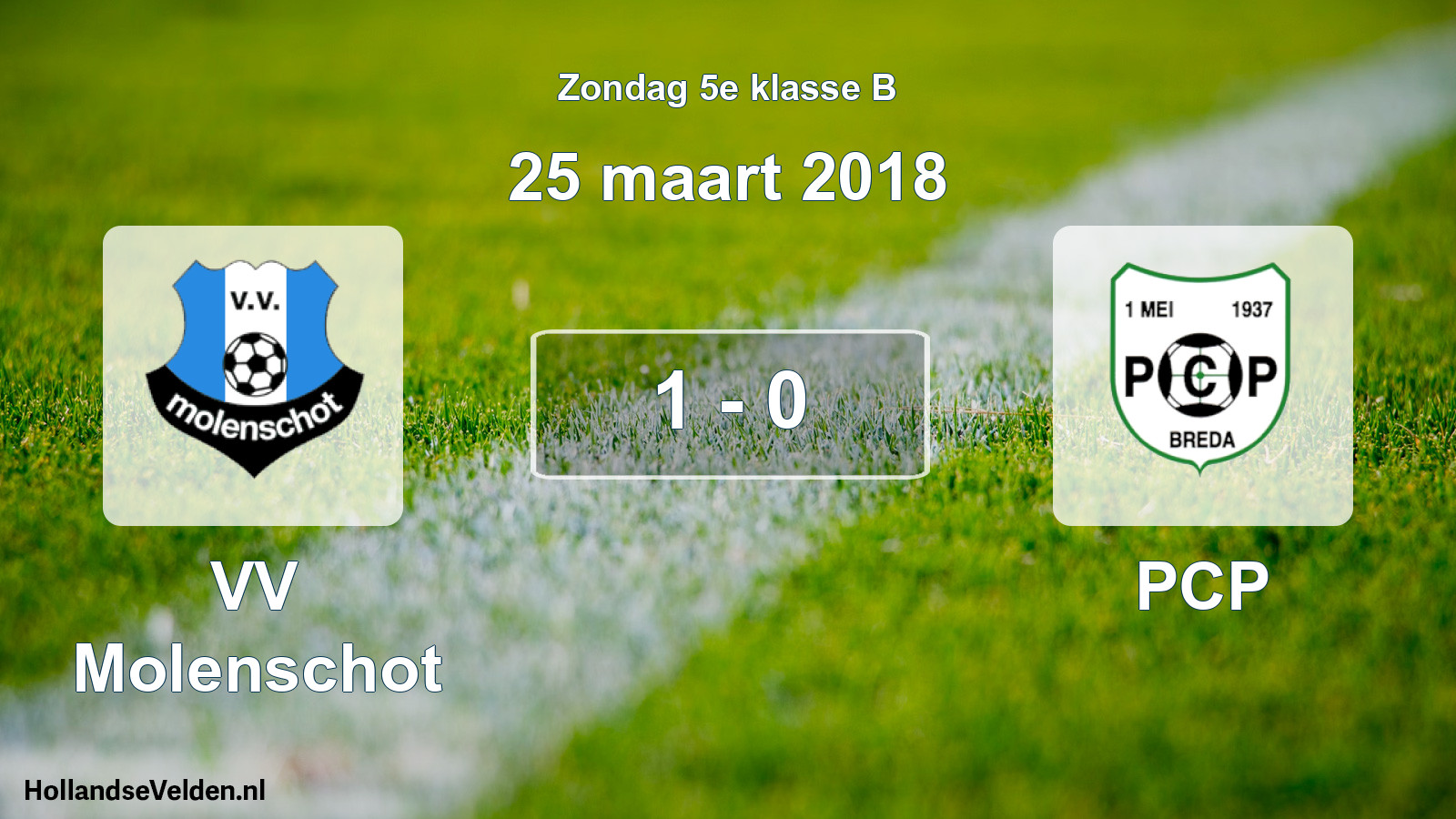 Total number of matches played: VV Molenschot - PCP 1 - 0 (25 March 2018)