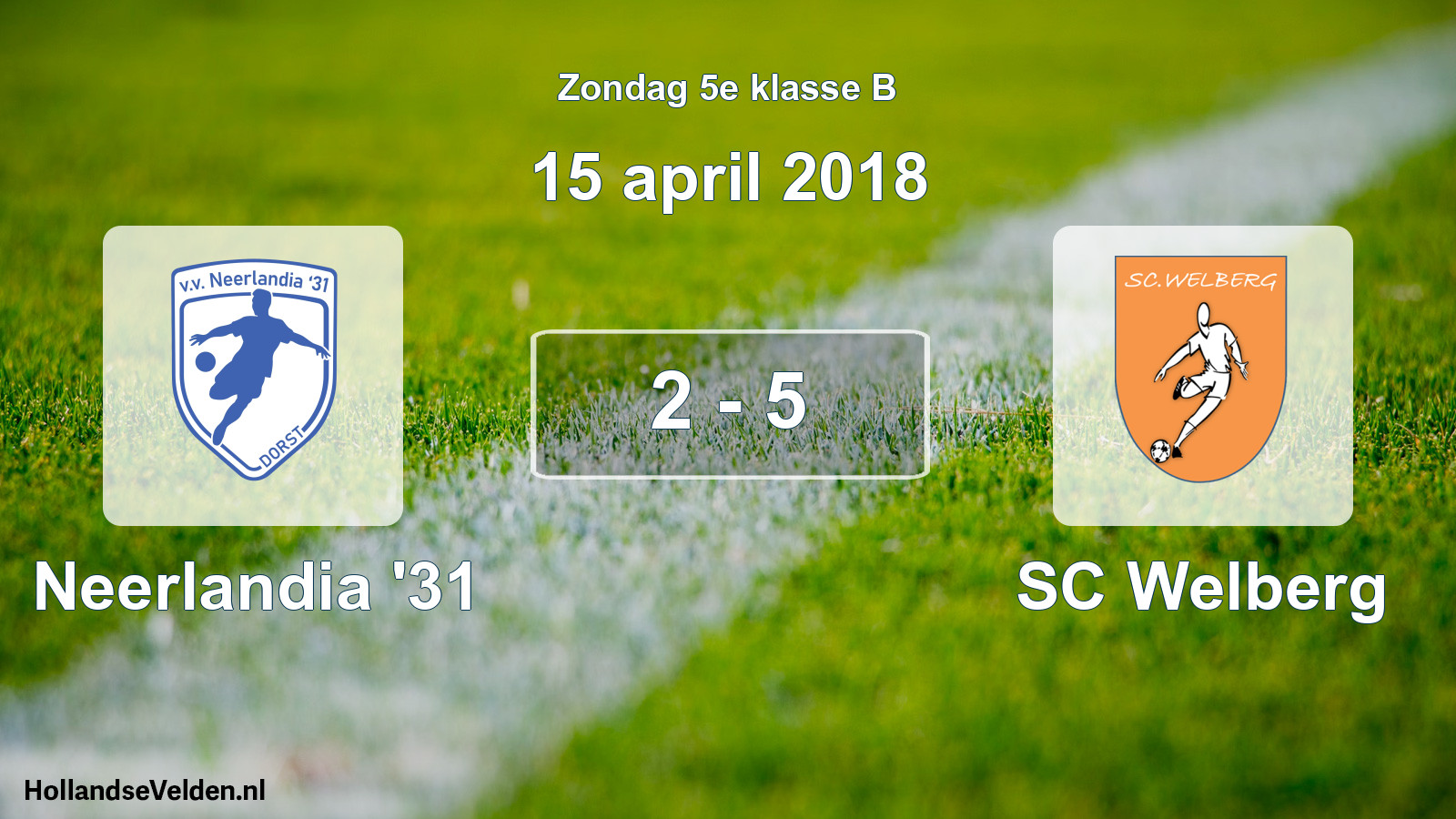 Total number of matches played: Neerlandia '31 - SC Welberg 2 - 5 (15 April 2018)