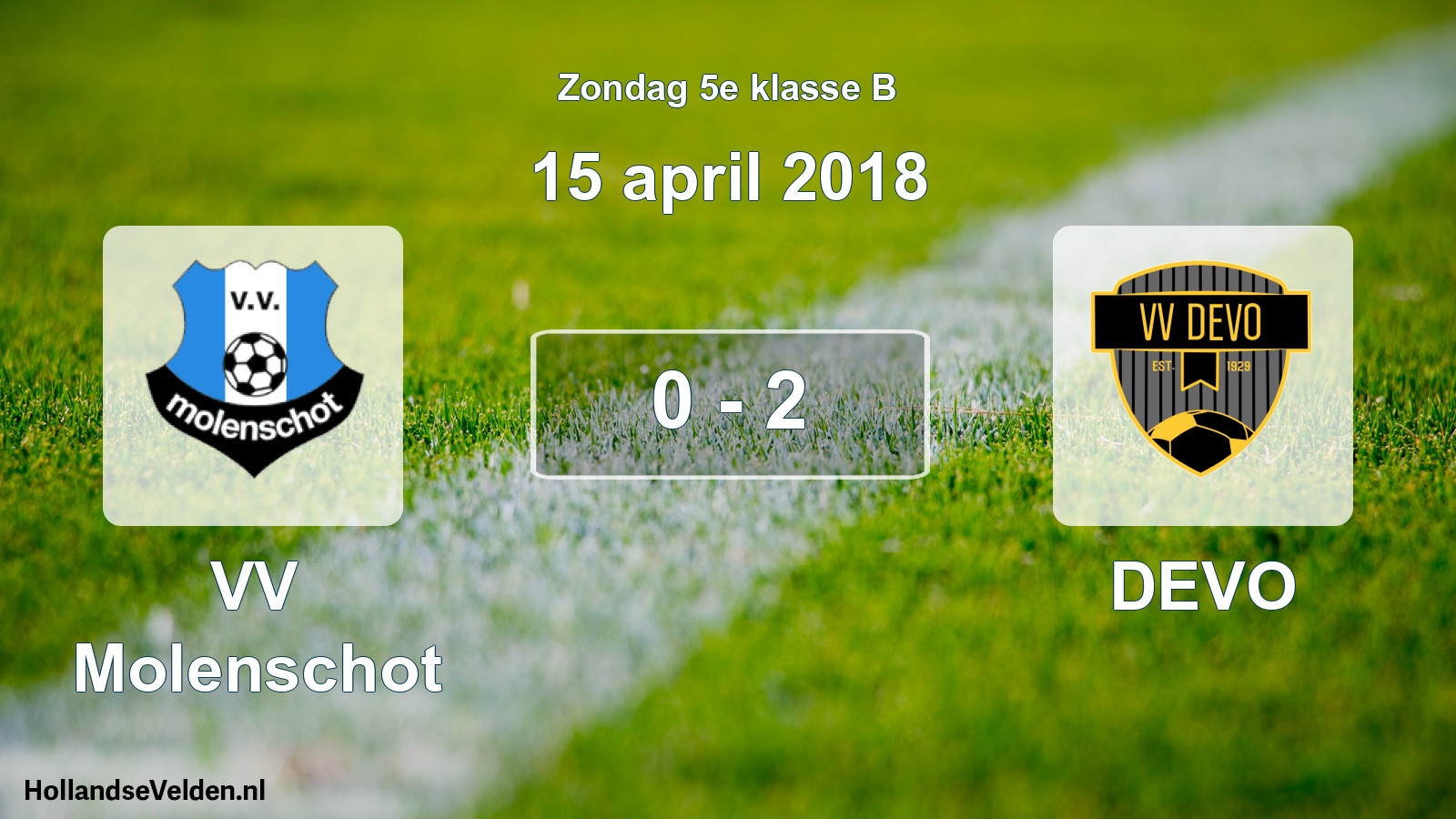 Total number of matches played: VV Molenschot - DEVO 0 - 2 (15 April 2018)