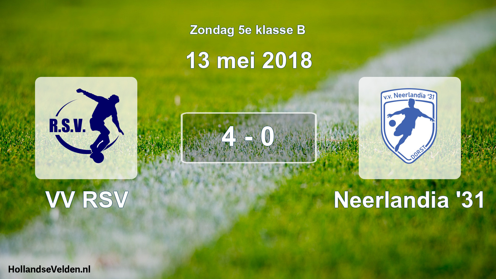 Total number of matches played: VV RSV - Neerlandia '31 4 - 0 (13 May 2018)