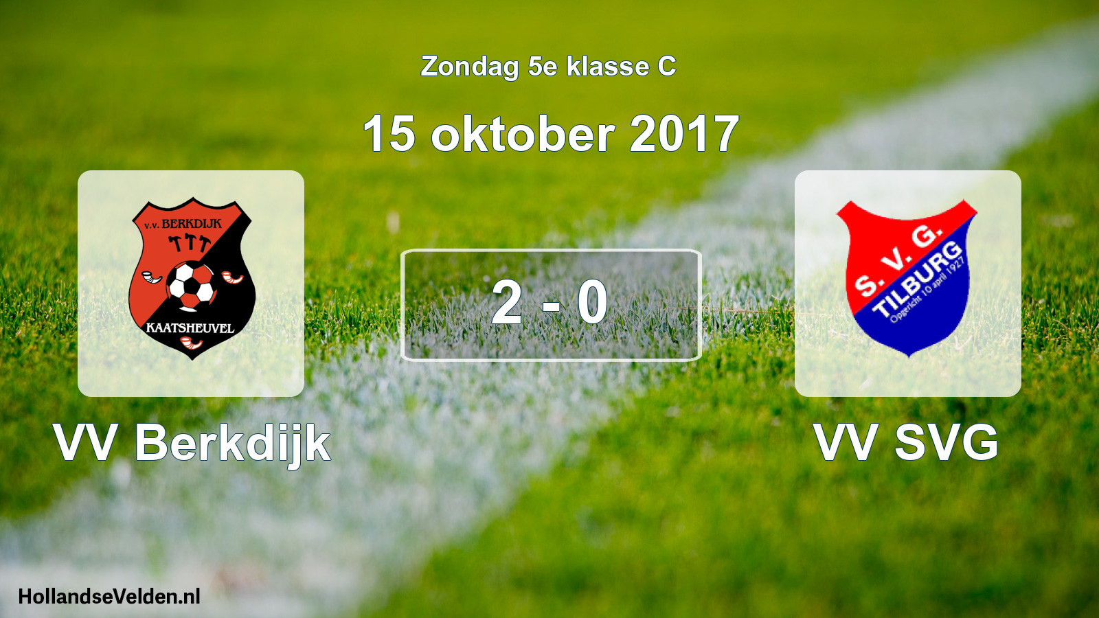 Total number of matches played: VV Berkdijk - VV SVG 2 - 0 (15 October 2017)