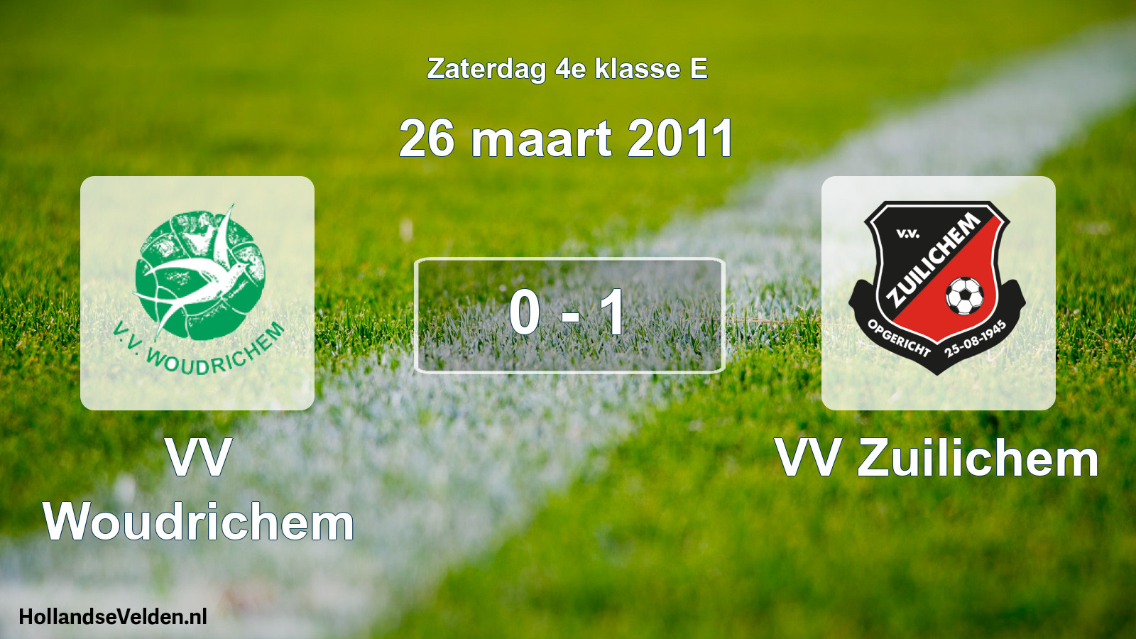 Total number of matches played: VV Woudrichem - VV Zuilichem 0 - 1 (26 March 2011)