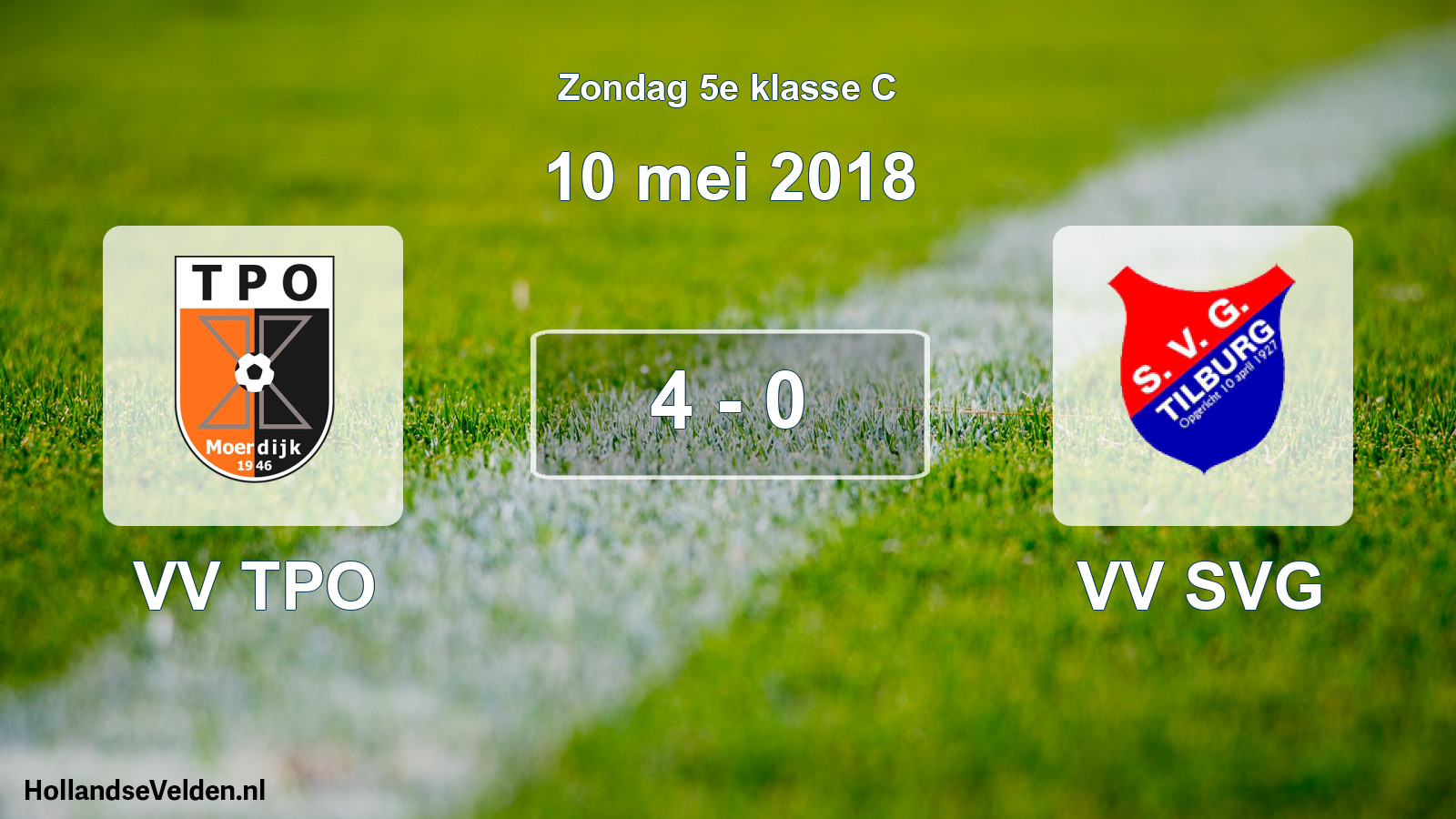 Total number of matches played: VV TPO - VV SVG 4 - 0 (10 May 2018)