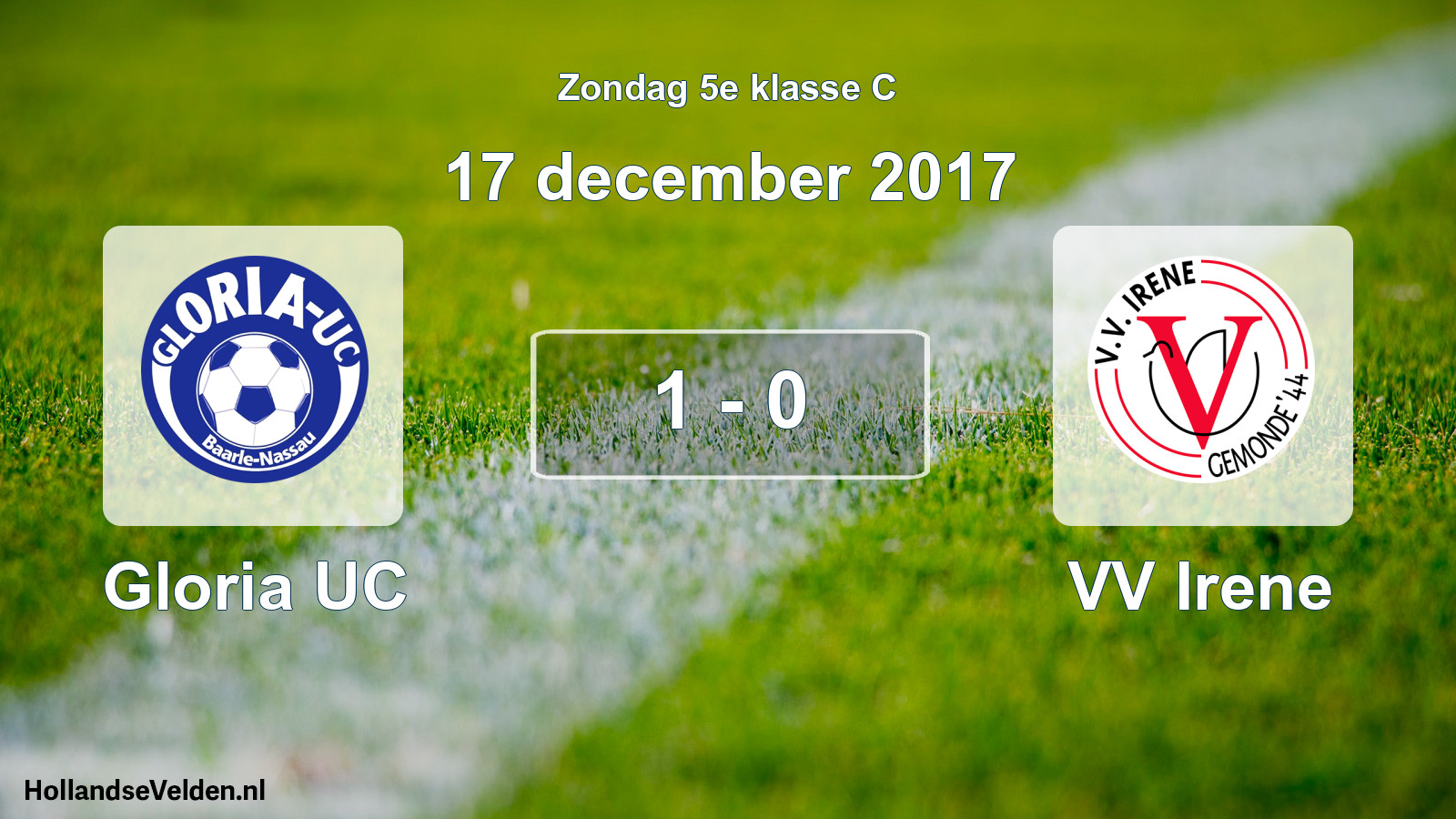 Total number of matches played: Gloria UC - VV Irene 1 - 0 (17 December 2017)