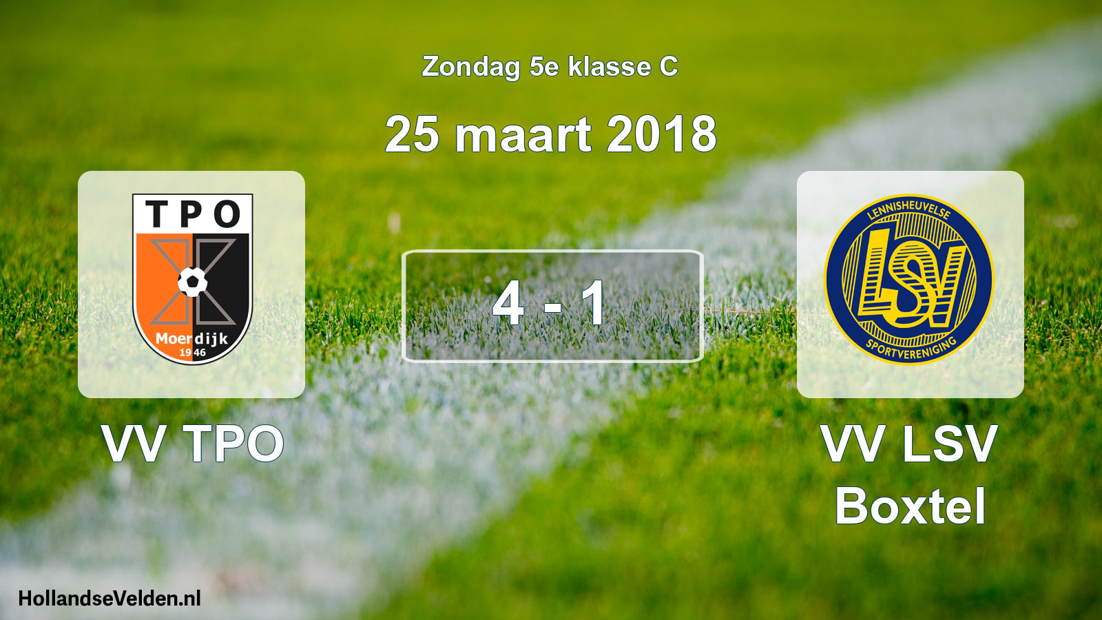 Total number of matches played: VV TPO - VV LSV Boxtel 4 - 1 (25 March 2018)