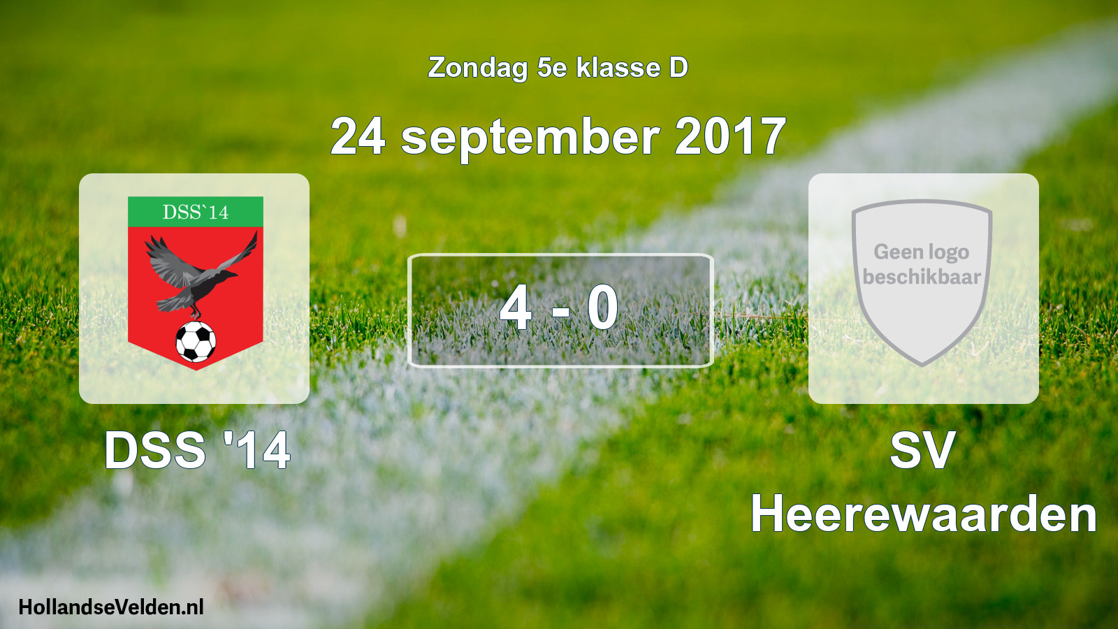 Total number of matches played: DSS '14 - SV Heerewaarden 4 - 0 (24 September 2017)