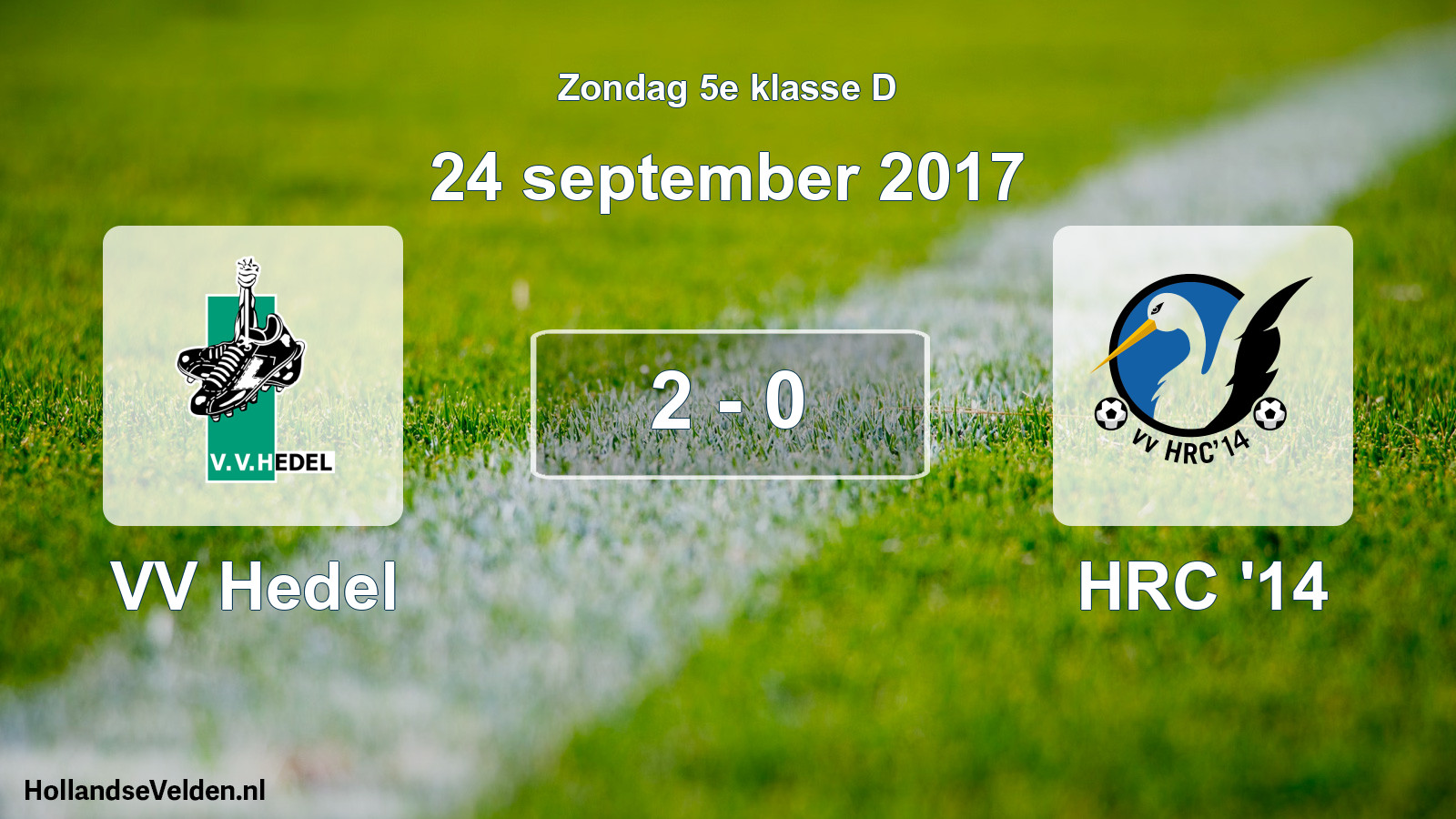 Total number of matches played: VV Hedel - HRC '14 2 - 0 (24 September 2017)