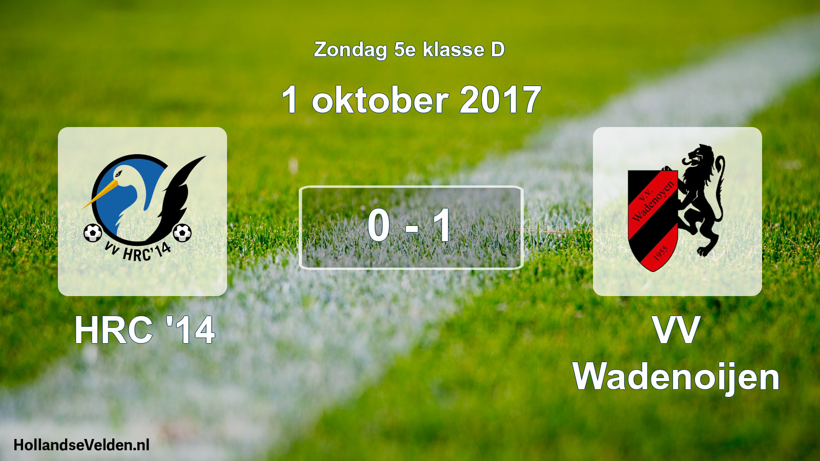 Total number of matches played: HRC '14 - VV Wadenoijen 0 - 1 (1 October 2017)