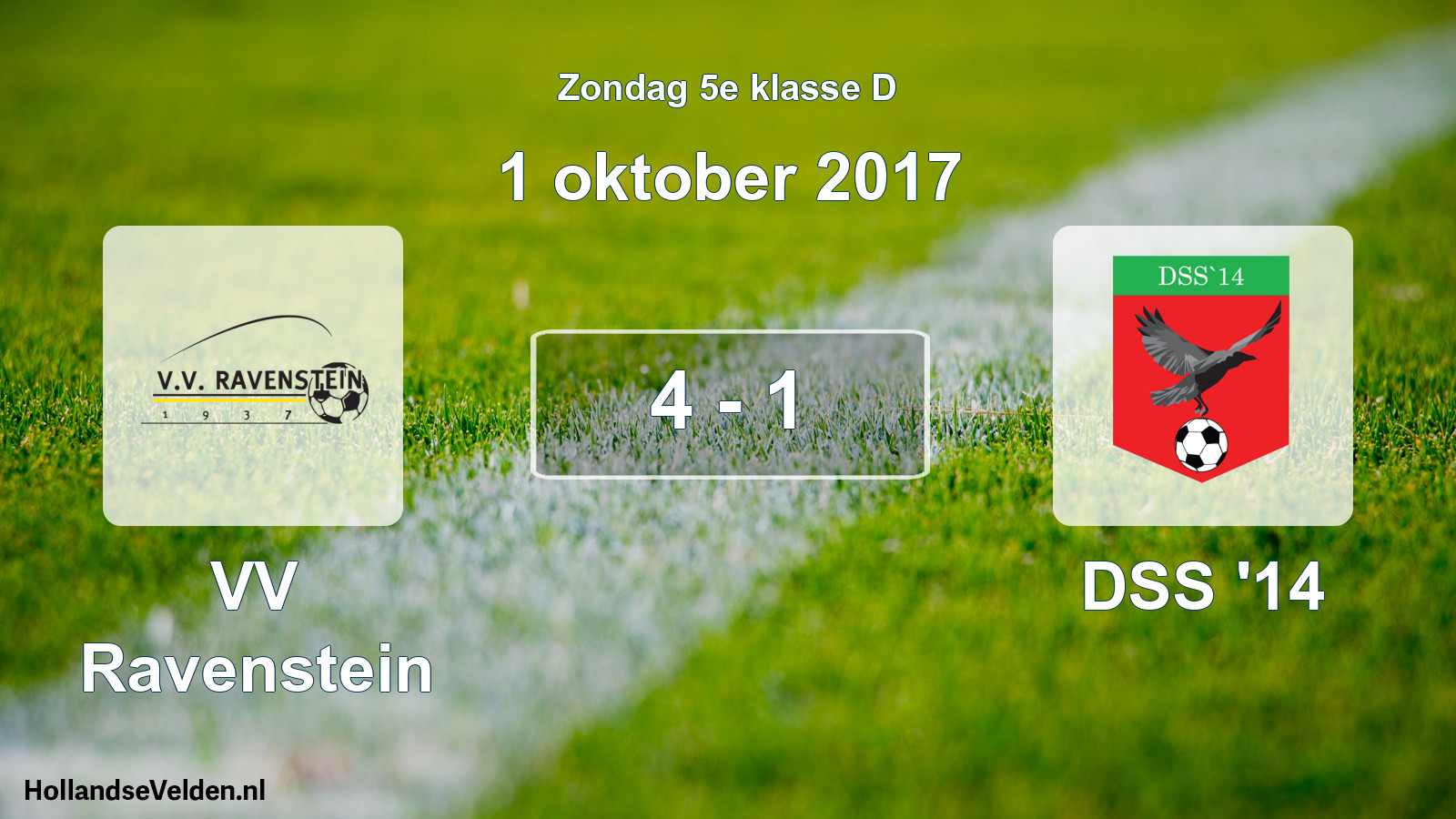 Total number of matches played: VV Ravenstein - DSS '14 4 - 1 (1 October 2017)