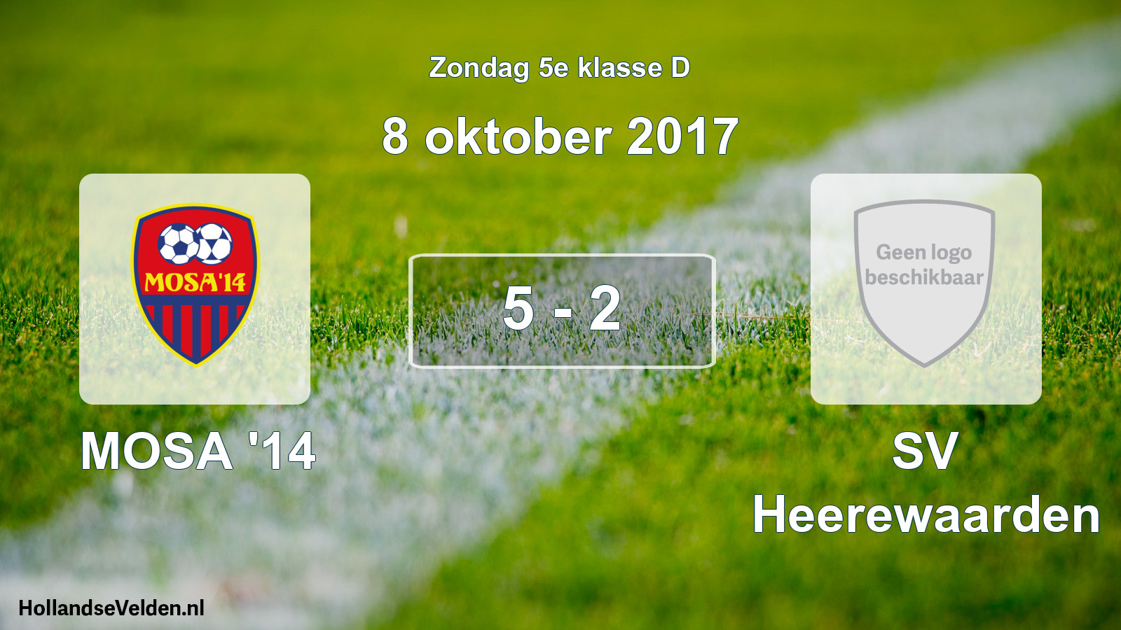 Total number of matches played: MOSA '14 - SV Heerewaarden 5 - 2 (8 October 2017)
