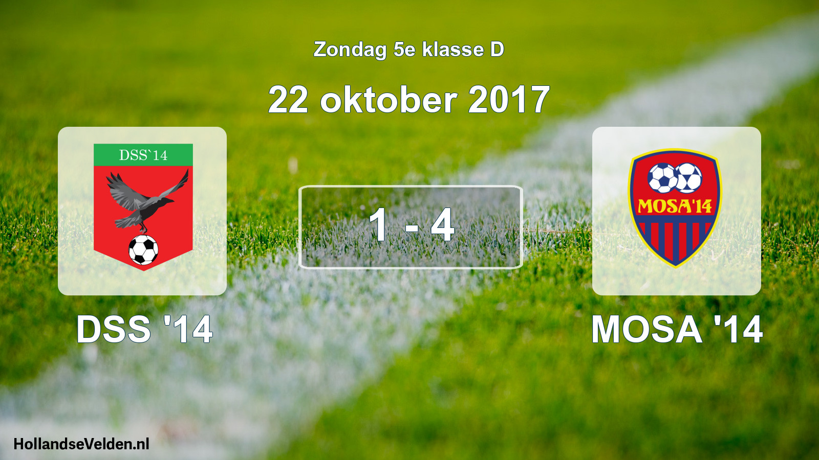Total number of matches played: DSS '14 - MOSA '14 1 - 4 (22 October 2017)