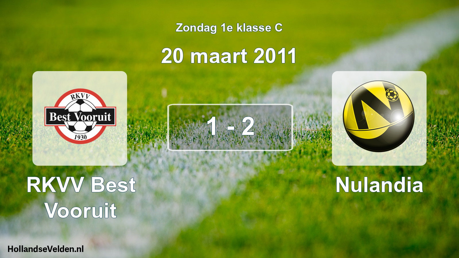 Total number of matches played: RKVV Best Vooruit - Nulandia 1 - 2 (20 March 2011)