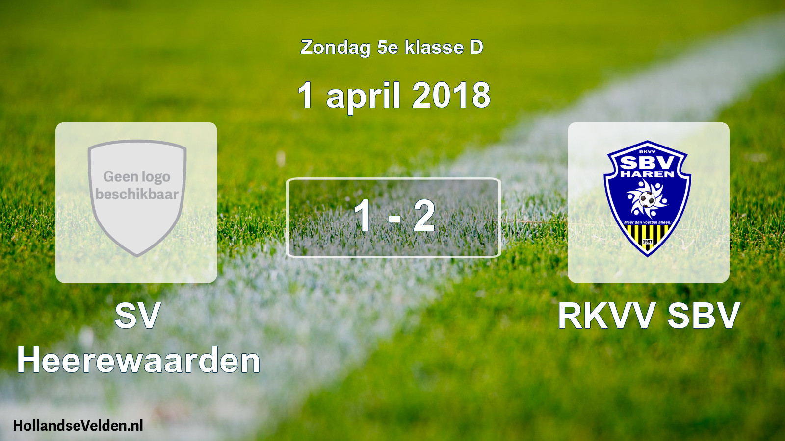 Total number of matches played: SV Heerewaarden - RKVV SBV 1 - 2 (1 April 2018)