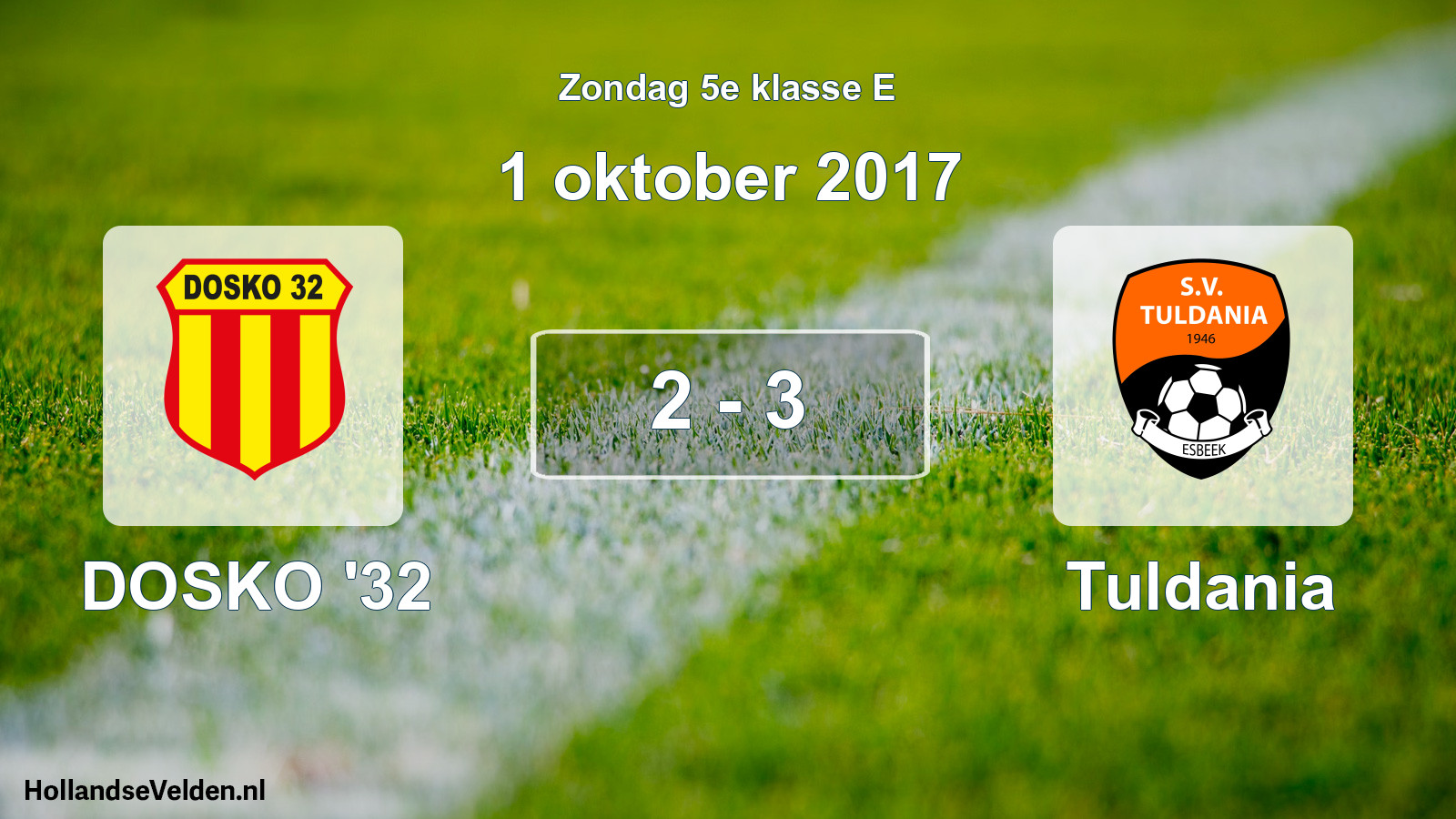 Total number of matches played: DOSKO '32 - Tuldania 2 - 3 (1 October 2017)