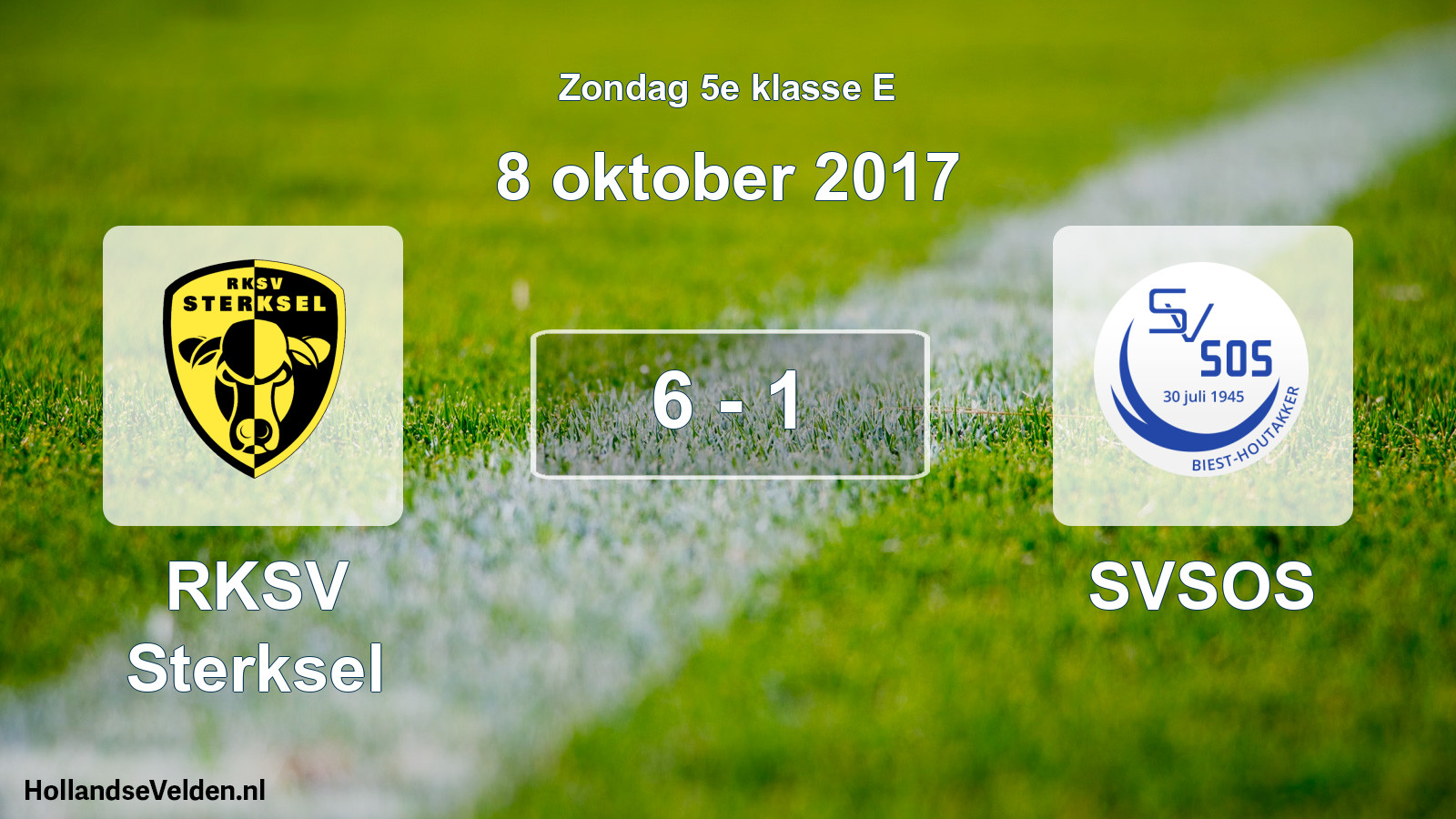 Total number of matches played: RKSV Sterksel - SVSOS 6 - 1 (8 October 2017)