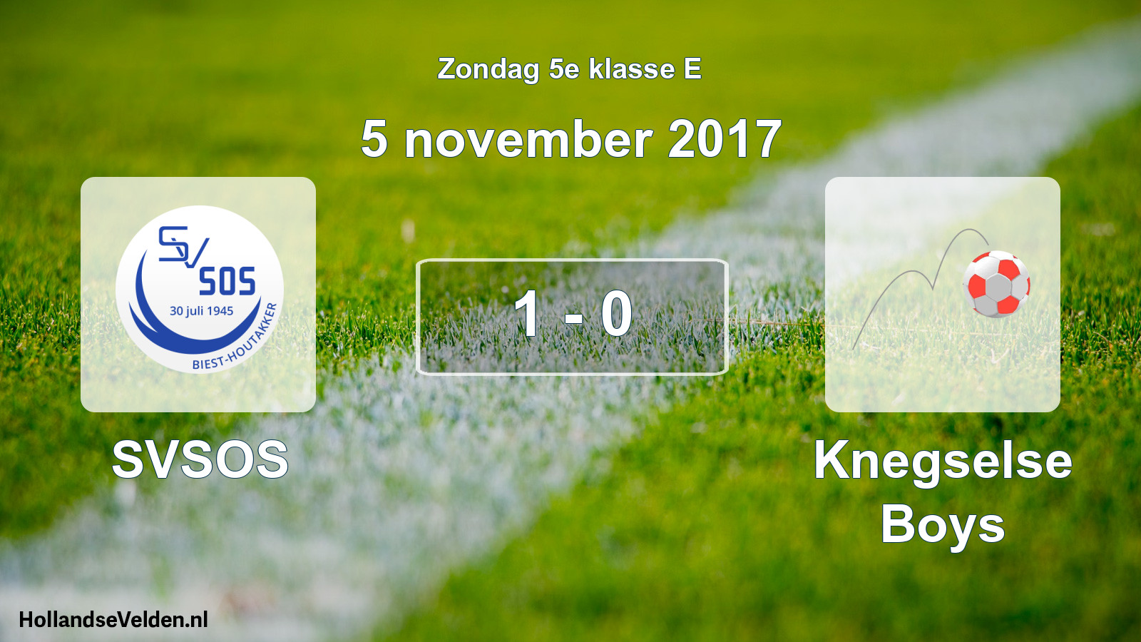 Total number of matches played: SVSOS - Knegselse Boys 1 - 0 (5 November 2017)