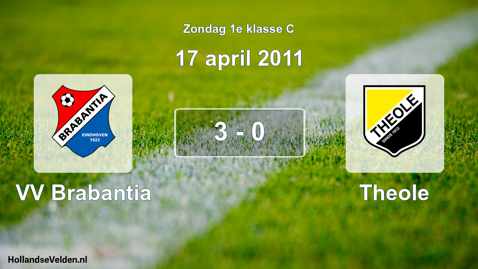 Gespeelde wedstrijd: VV Brabantia - Theole 3 - 0 (17 april 2011)
