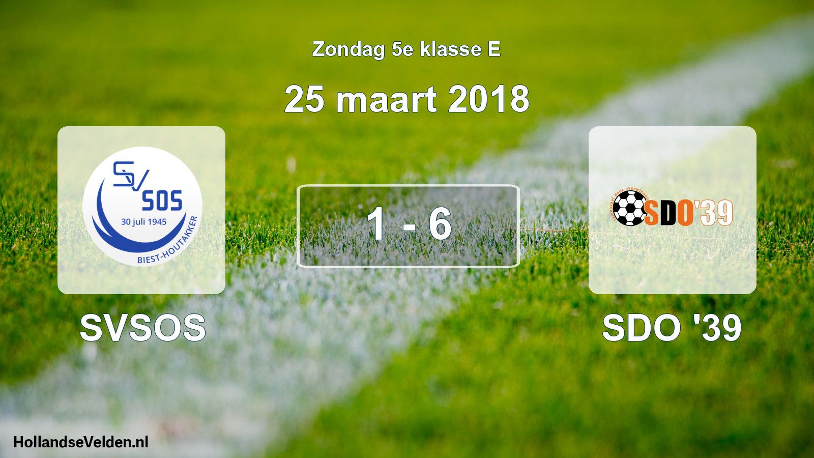 Total number of matches played: SVSOS - SDO '39 1 - 6 (25 March 2018)