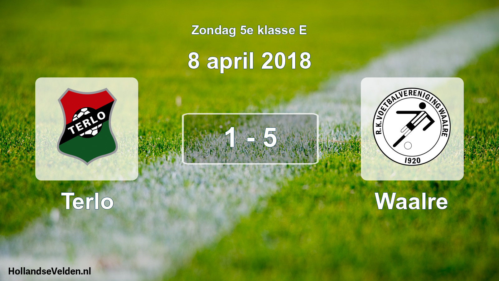 Total number of matches played: Terlo - Waalre 1 - 5 (8 April 2018)