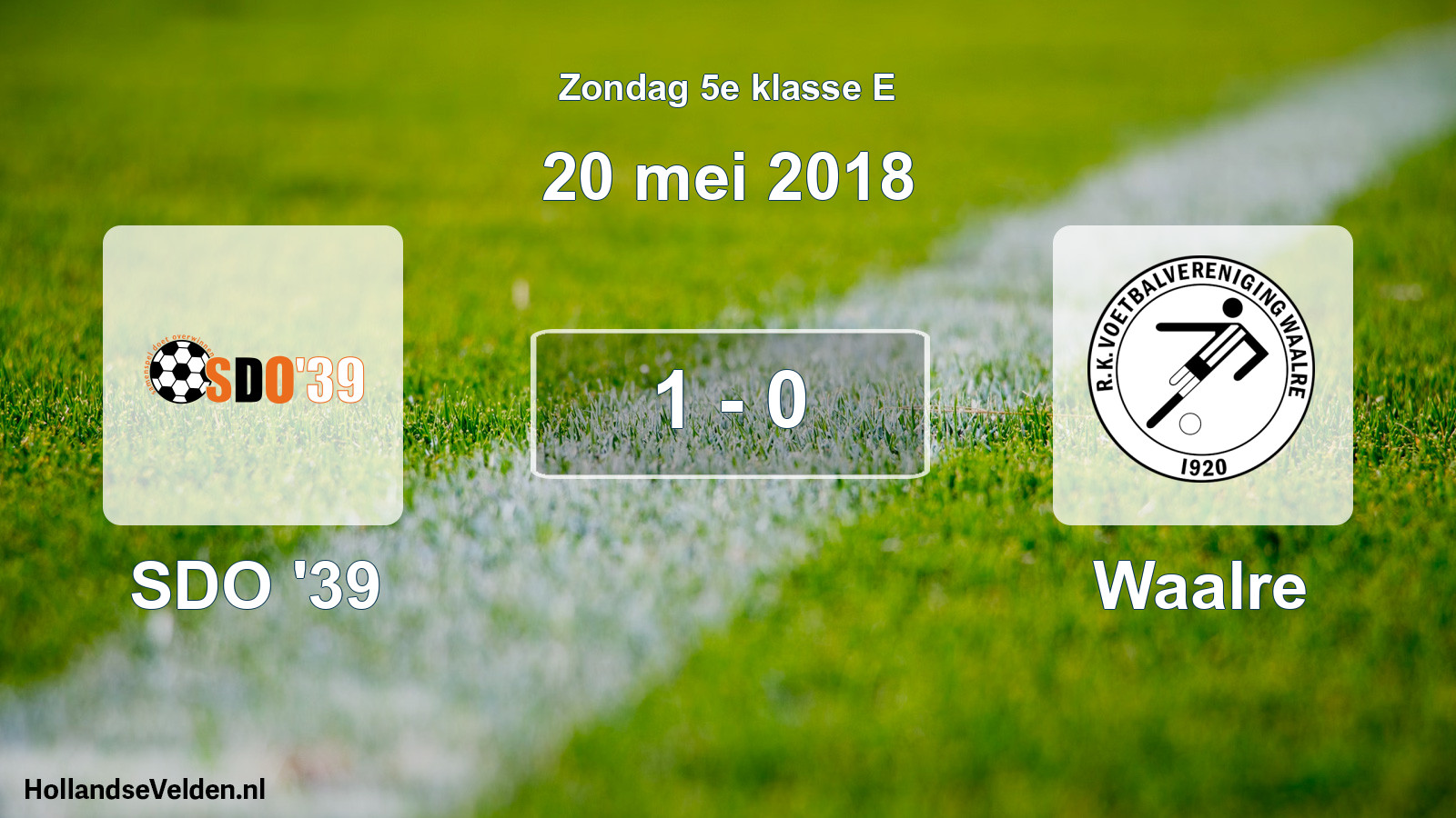 Total number of matches played: SDO '39 - Waalre 1 - 0 (20 May 2018)