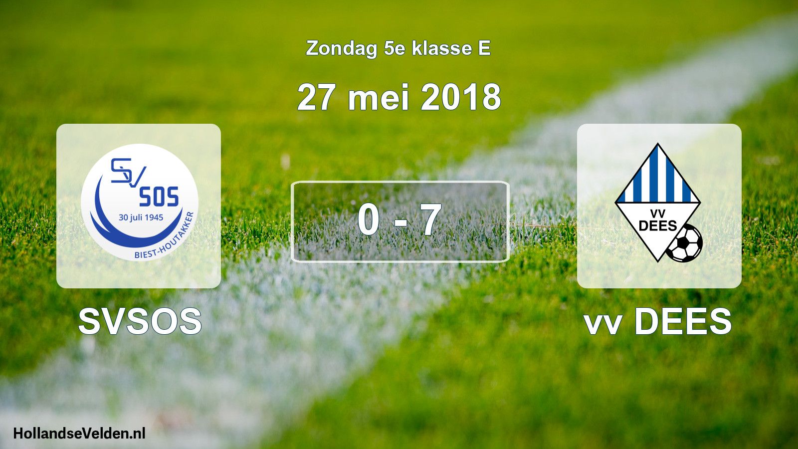 Total number of matches played: SVSOS - vv DEES 0 - 7 (27 May 2018)