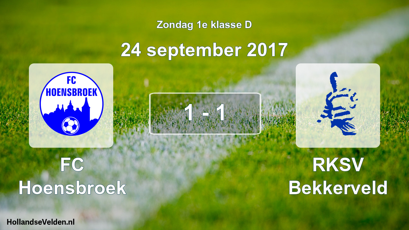 Total number of matches played: FC Hoensbroek - RKSV Bekkerveld 1 - 1 (24 September 2017)