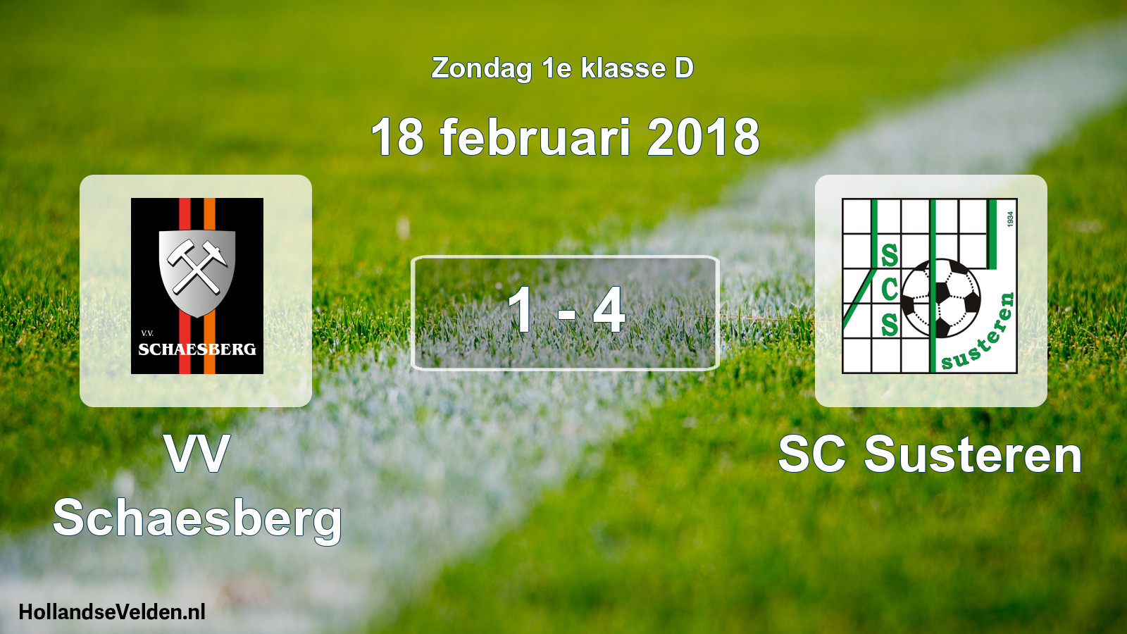 Total number of matches played: VV Schaesberg - SC Susteren 1 - 4 (18 February 2018)