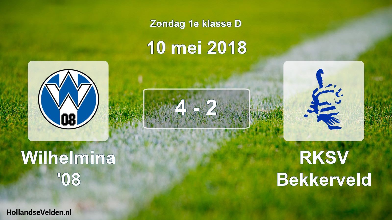 Total number of matches played: Wilhelmina '08 - RKSV Bekkerveld 4 - 2 (10 May 2018)