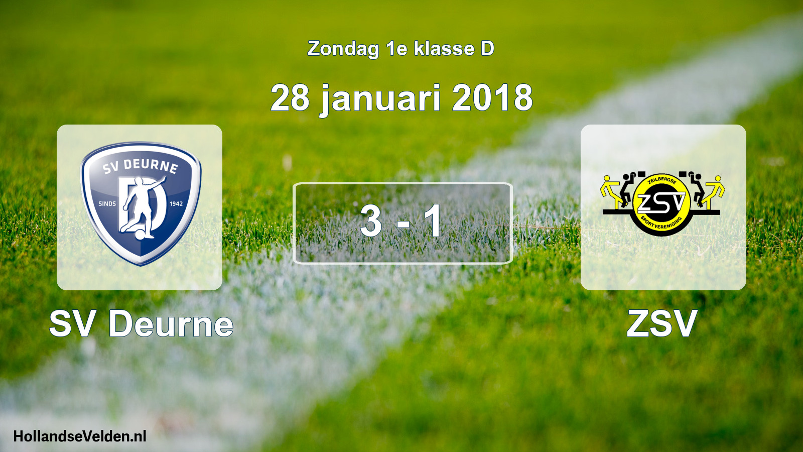 Total number of matches played: SV Deurne - ZSV 3 - 1 (28 January 2018)